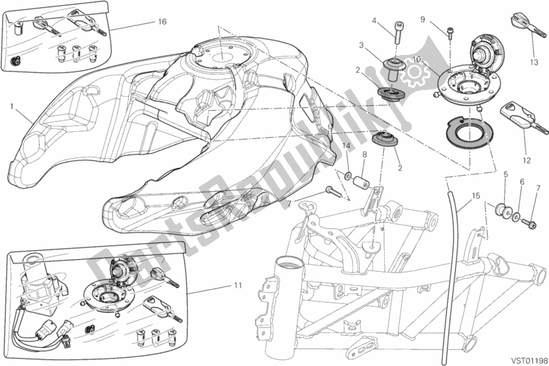 Todas las partes para Depósito De Combustible de Ducati Multistrada 1200 S Sport USA 2012